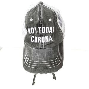 "Not Today Corona" Distressed Adjustable Baseball Cap